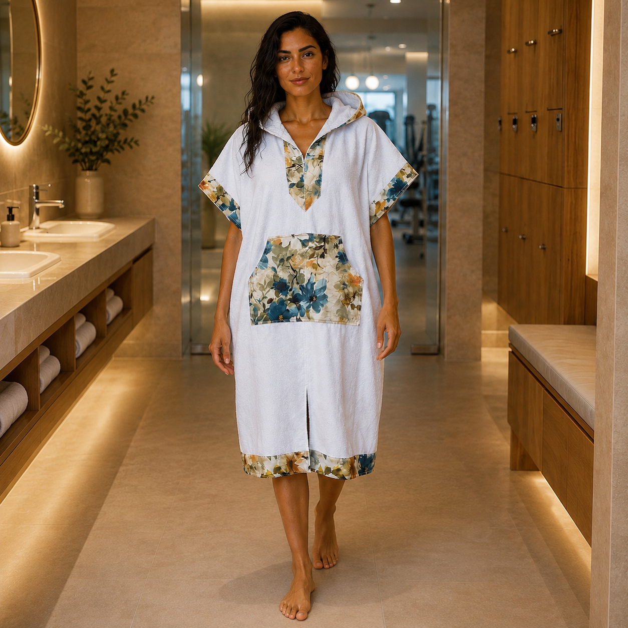 Azuréa — poncho femme après la douche, vestiaire Fitness & Piscine
