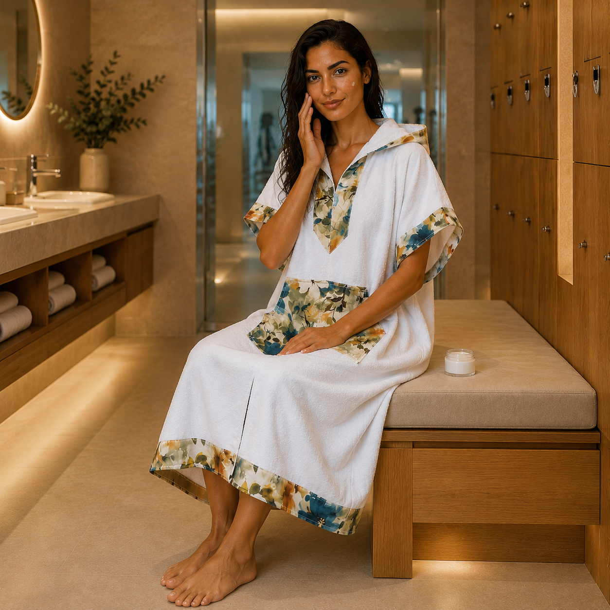 Azuréa — poncho femme, lifestyle après Fitness & Piscine