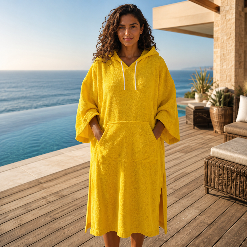 Soléa — poncho femme jaune Plage & Surf, vue principale
